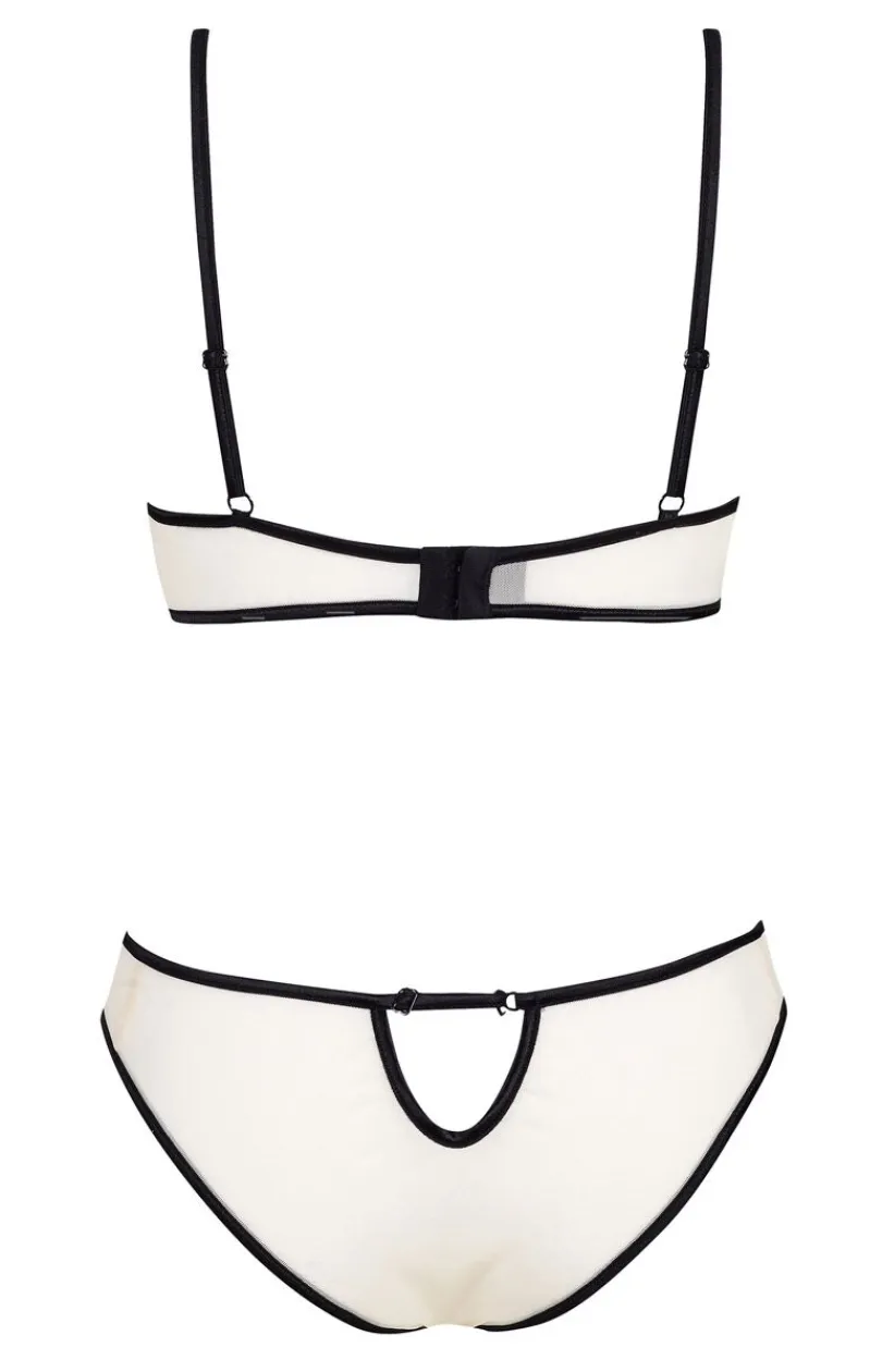 Beauty Night Body|Body - Cieliste body damskie z czarną koronką Savannah