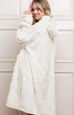Damskie Italian Fashion Szlafroki I Peniuary|Bielizna Homewear - Ciepła kocobluza damska z kapturem Miśka