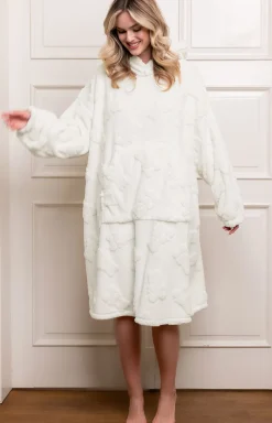Damskie Italian Fashion Szlafroki I Peniuary|Bielizna Homewear - Ciepła kocobluza damska z kapturem Miśka