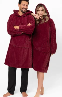 Damskie Italian Fashion Szlafroki Męskie|Szlafroki I Peniuary - Ciepła kocobluza unisex z kapturem Reno