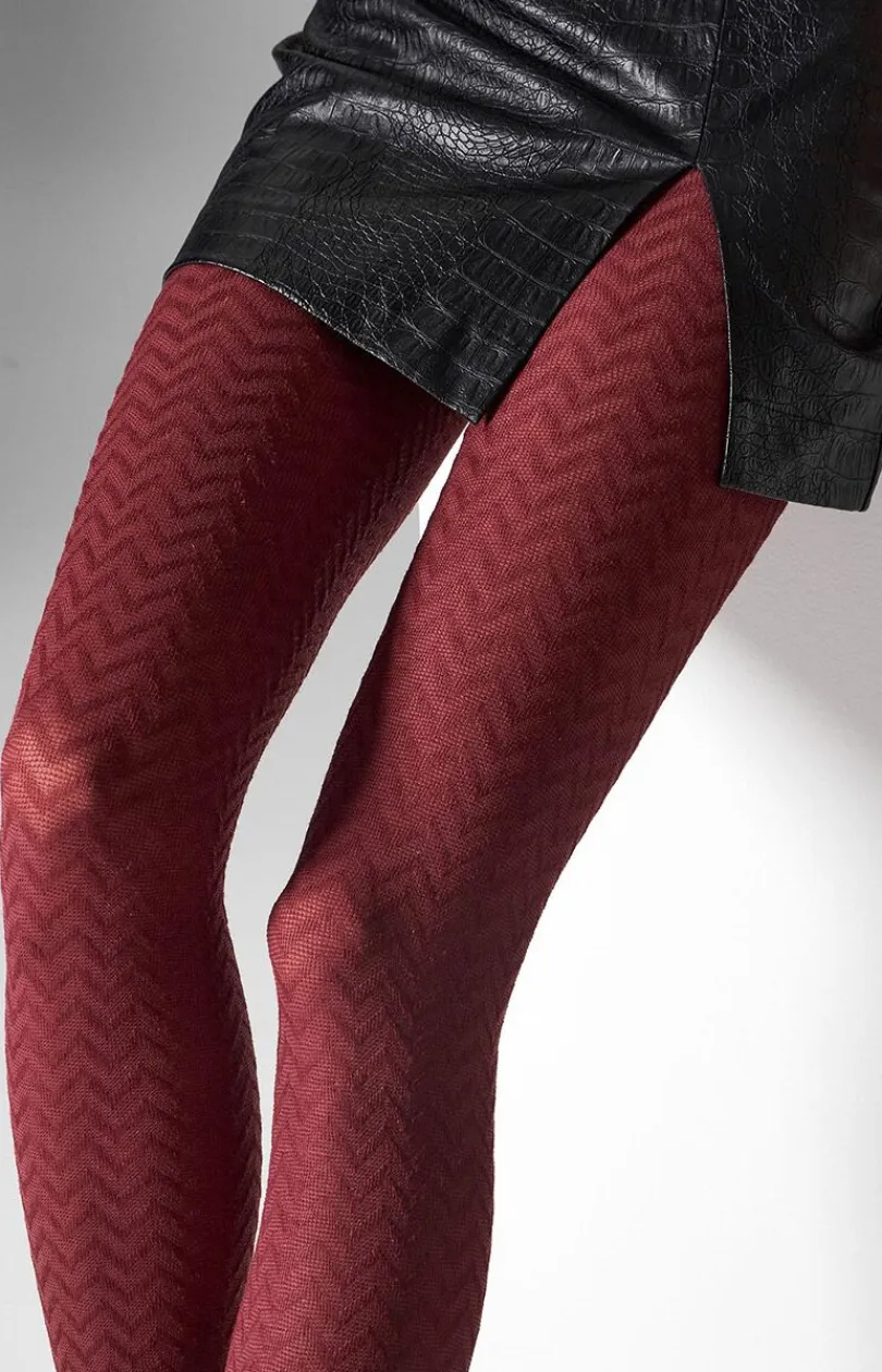 LEGS Rajstopy We Wzory|Rajstopy - Ciepłe rajstopy z kaszmirem bordowe L011 Cashmere Viscosa 10 DEN
