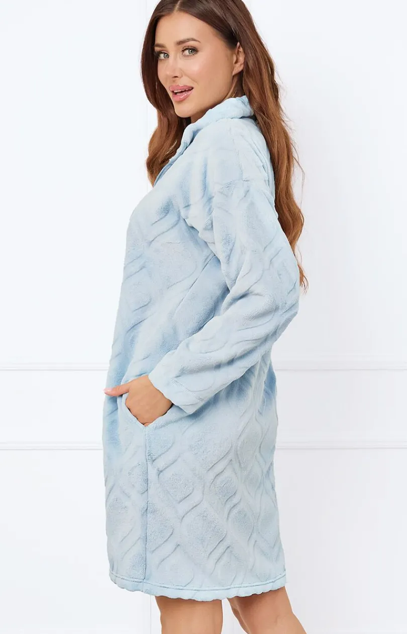 Damskie Italian Fashion Szlafroki I Peniuary|Bielizna Homewear - Ciepły zafrok daki na długi rękaw Arena