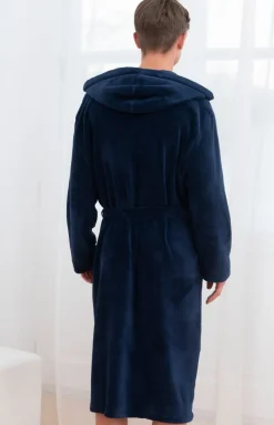 Męskie Italian Fashion Szlafroki Męskie - Ciepły szlafrok ęski z kapture ias