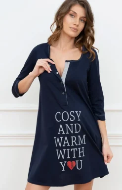 Damskie Italian Fashion Bielizna Ciążowa|Ciążowa Bielizna Nocna - Ciążowa kozua nocna daka da a rękaw 3/4 Baa
