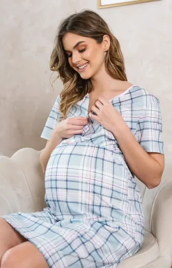Damskie Italian Fashion Bielizna Ciążowa|Ciążowa Bielizna Nocna - Ciążowa kozua nocna daka na krótki rękaw Eiy