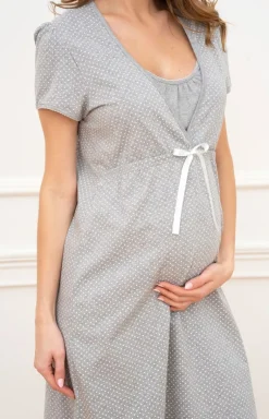Damskie Italian Fashion Piżamy Bawełniane|Bielizna Ciążowa - Ciążowa koszua nocna do karmienia 100% bawełna Feicita