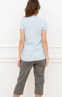 Damskie Italian Fashion Piżamy Bawełniane|Bielizna Ciążowa - Ciążowa piżaa do karienia daka podnie 3/4 Felicita