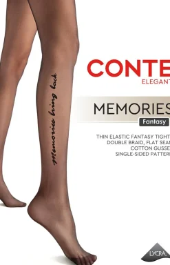 Conte rajstopy damskie z tatuażem Memories 30 DEN