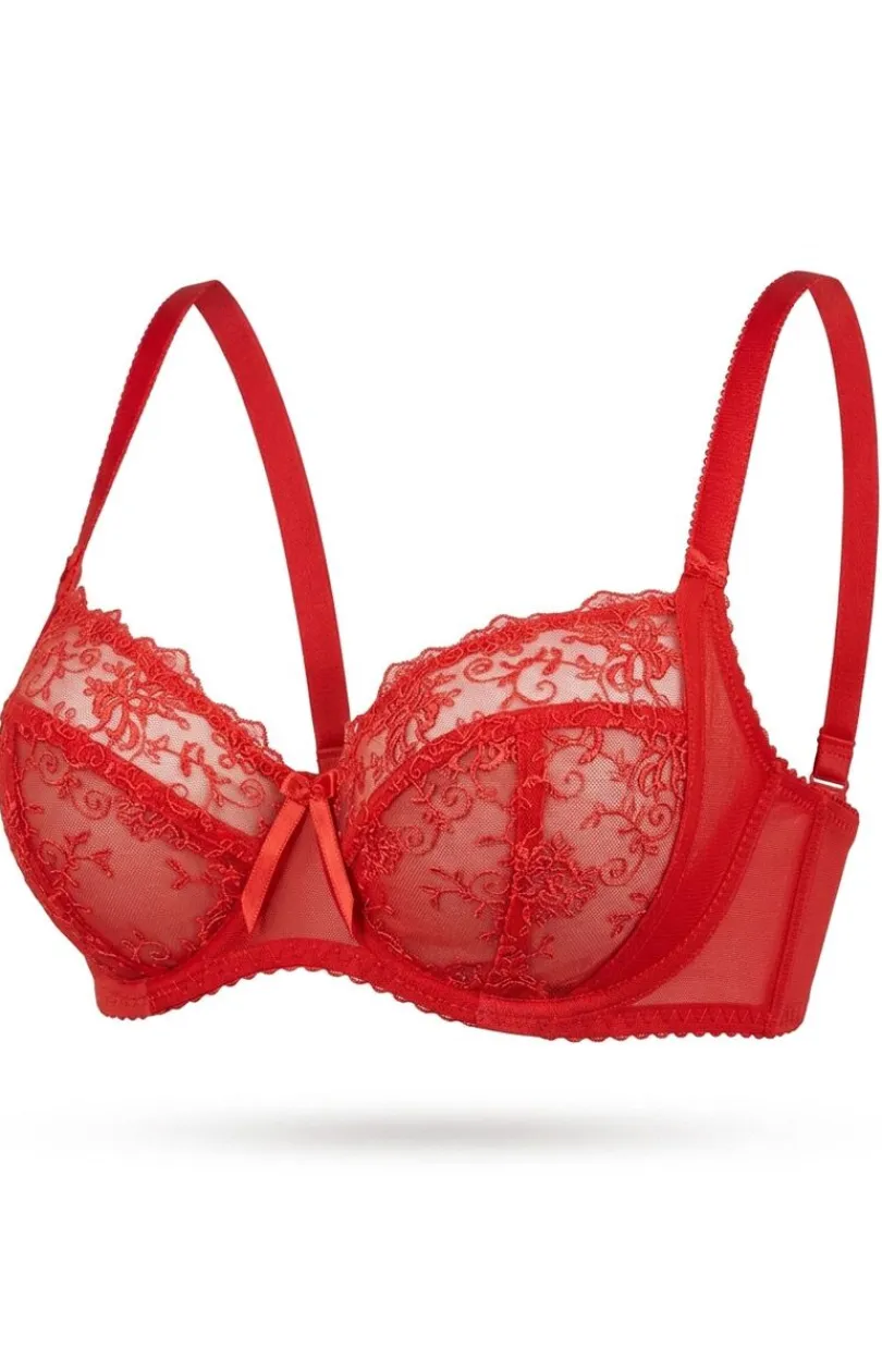 Damskie PariPari Lingerie Figi Z Wysokim Stanem|Majtki Z Wysokim Stanem - Cynthia czerwone figi dakie z wyoki tane