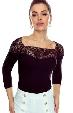 Eldar Moda - Czarna bluzka damska Liliana