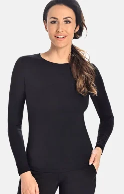 Teyli Moda - Czarna bluzka damka z długim rękawem Aria 5503