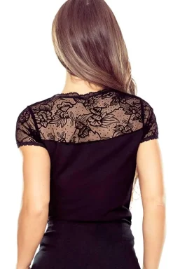 Eldar Moda|Podkoszulki - Czarna buzka damska z koronką Toshi