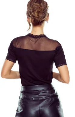 Eldar Moda - Czarna buzka damska z koronką Bruna