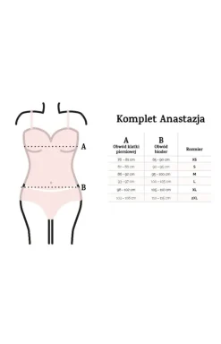 Czarna koronkowa bielizna nocna koszulka i stringi Anastazja