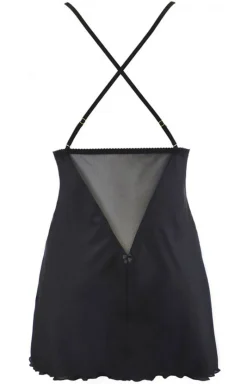 Damskie Axami Koszulki|Seksowna Koszula Nocna - Czarna koszulka nocna babydoll V-10479