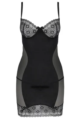 Damskie Avanua Koszulki|Seksowna Koszula Nocna - Czarna koszulka nocna damska Hanan Chemise