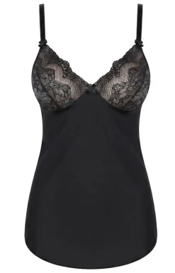 Damskie PariPari Lingerie Koszulki|Seksowna Koszula Nocna - Czarna krótka kozuka daka z koronką Cai
