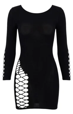 SoftLine Collection Bodystocking|Koszulki - Czarna sukienka bodystocking 89-2290687010