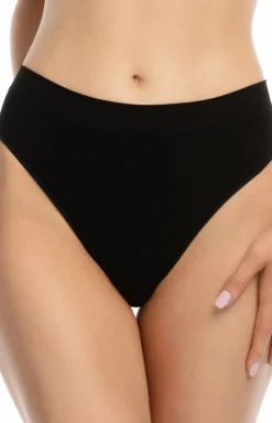 Damskie Julimex Majtki Z Wysokim Stanem|Bielizna Plus Size - Czarne bikini figi dakie Baboo