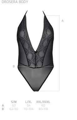 Passion Body|Body - Czarne body damskie Drosera