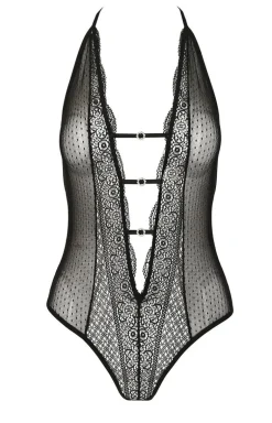 Czarne body damskie koronkowe Clarisse