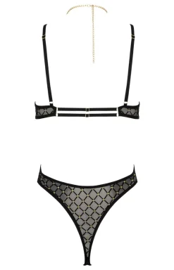 Czarne body damskie z łańcuszkiem BD101