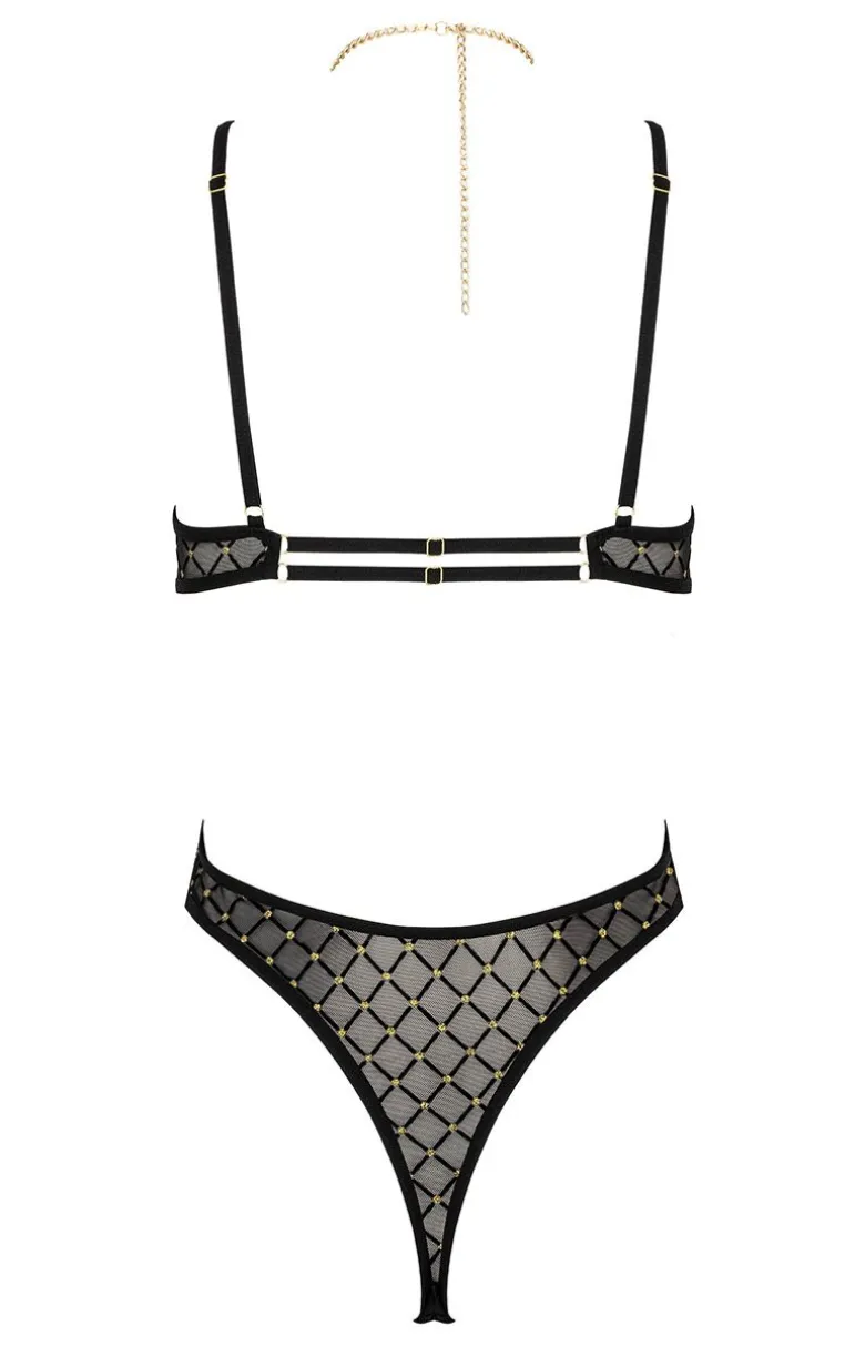 Czarne body damskie z łańcuszkiem BD101
