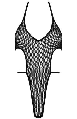 KOTEK Body|Body - Czarne body damskie z grubej siateczki BD104