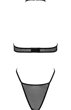 KOTEK Body|Body - Czarne body damskie z grubej siateczki BD104