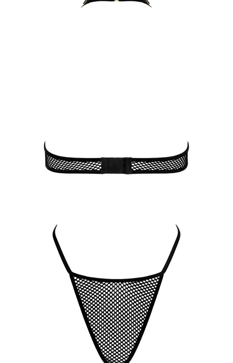 KOTEK Body|Body - Czarne body damskie z grubej siateczki BD104