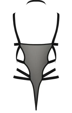 Czarne body damskie z paskami Hagar