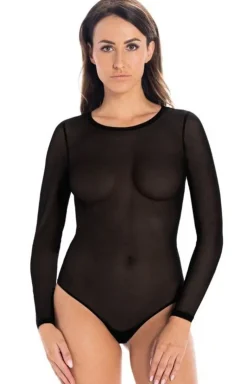 Czarne body damskie z siateczki Sophie 2422