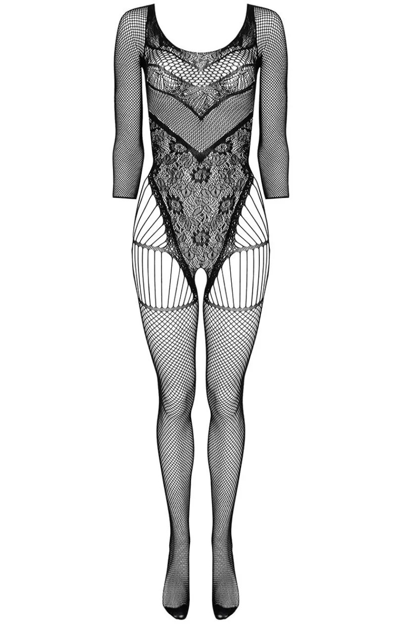 KOTEK Bodystocking - Czarne bodystocking BG002