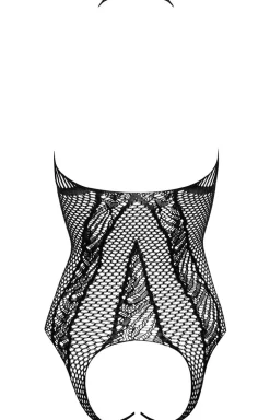 Czarne bodystocking body damskie otwarte FB003