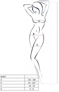 Passion Bodystocking|Body - Czarne bodystocking BS106
