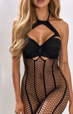 PURE SIN Bodystocking|Body - Czarne bodystocking damskie SUPER SEXY NIGHT