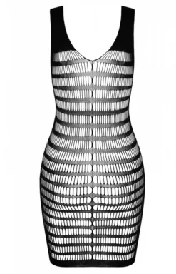 Passion Bodystocking|Koszulki - Czarne bodystocking sukienka w rozmiarze one size BS092