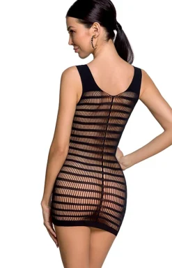 Passion Bodystocking|Koszulki - Czarne bodystocking sukienka w rozmiarze one size BS092