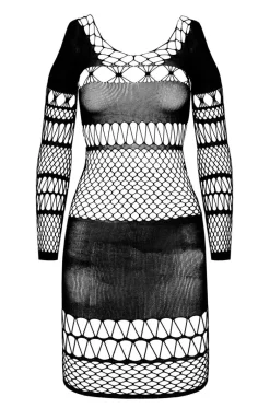 Czarne bodystocking sukienka siateczka BS105