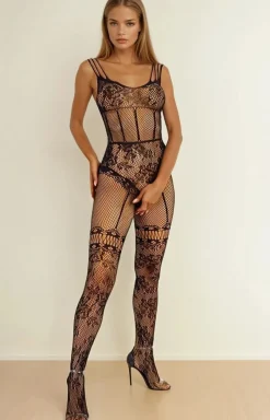 LivCo Corsetti Fashion Bodystocking|Body - Czarne bodystoking z otwartym krokiem Rehanna