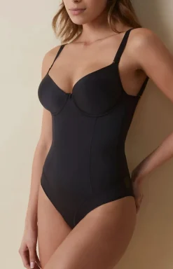 Czarne body z fiszbinami Giorgia