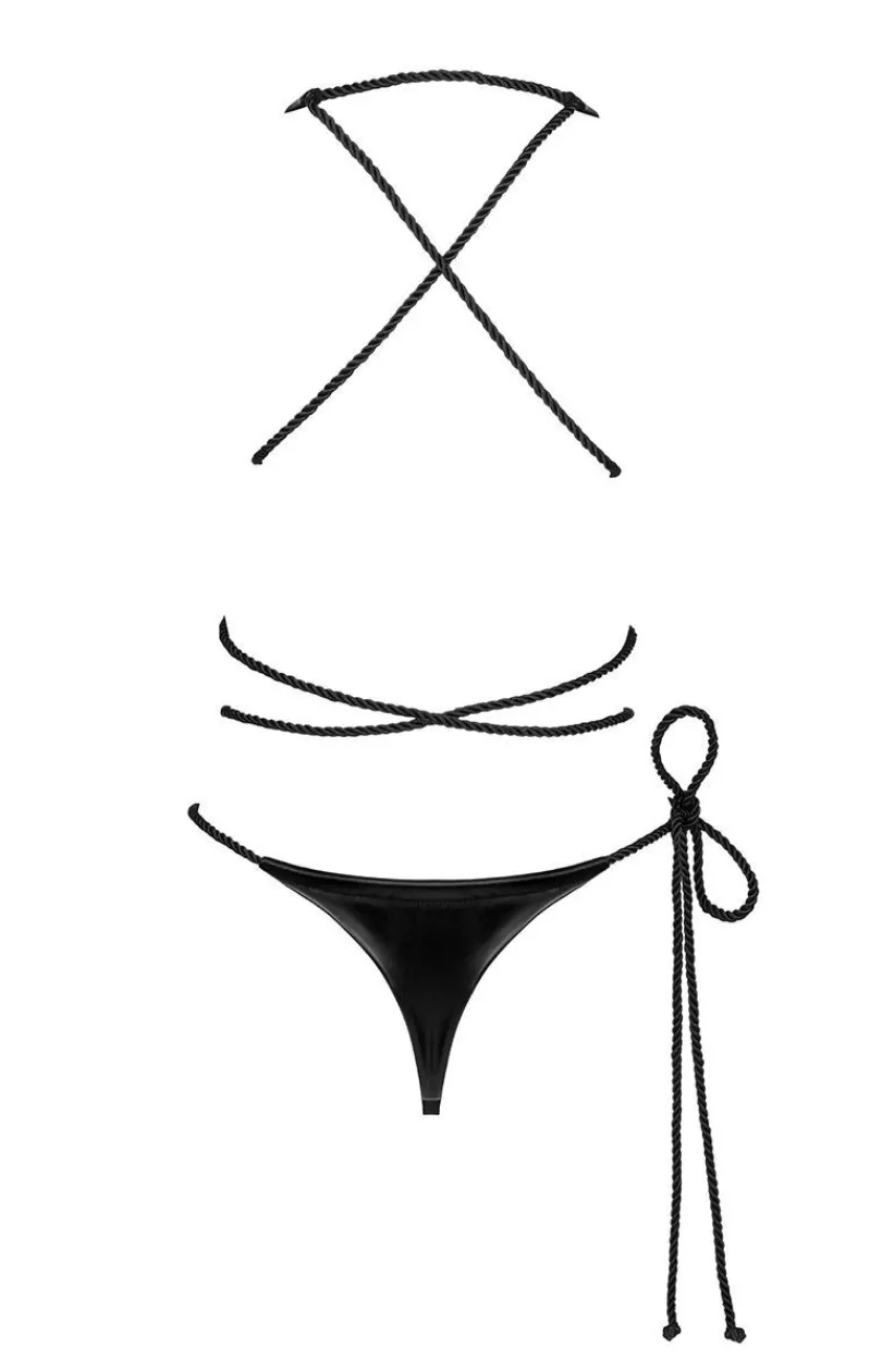 Obsessive Body|Body - Czarne body z otwartym krokiem Cordellis