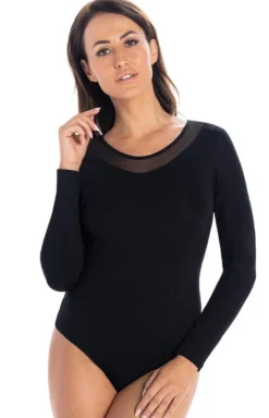 Czarne damskie body z wiskozy Amber