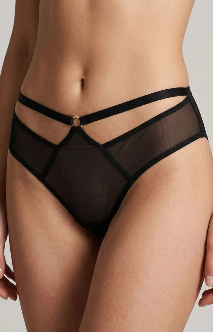 Damskie Mat Figi, Stringi, Panty|Figi Damskie - Czarne figi damskie Aggie F-0193/5