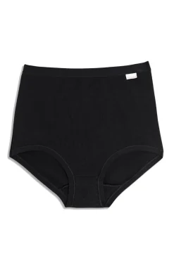 Damskie Cotonella Figi Z Wysokim Stanem|Figi Bawełniane - Czarne figi damskie z wysokim stanem plus size ADD08