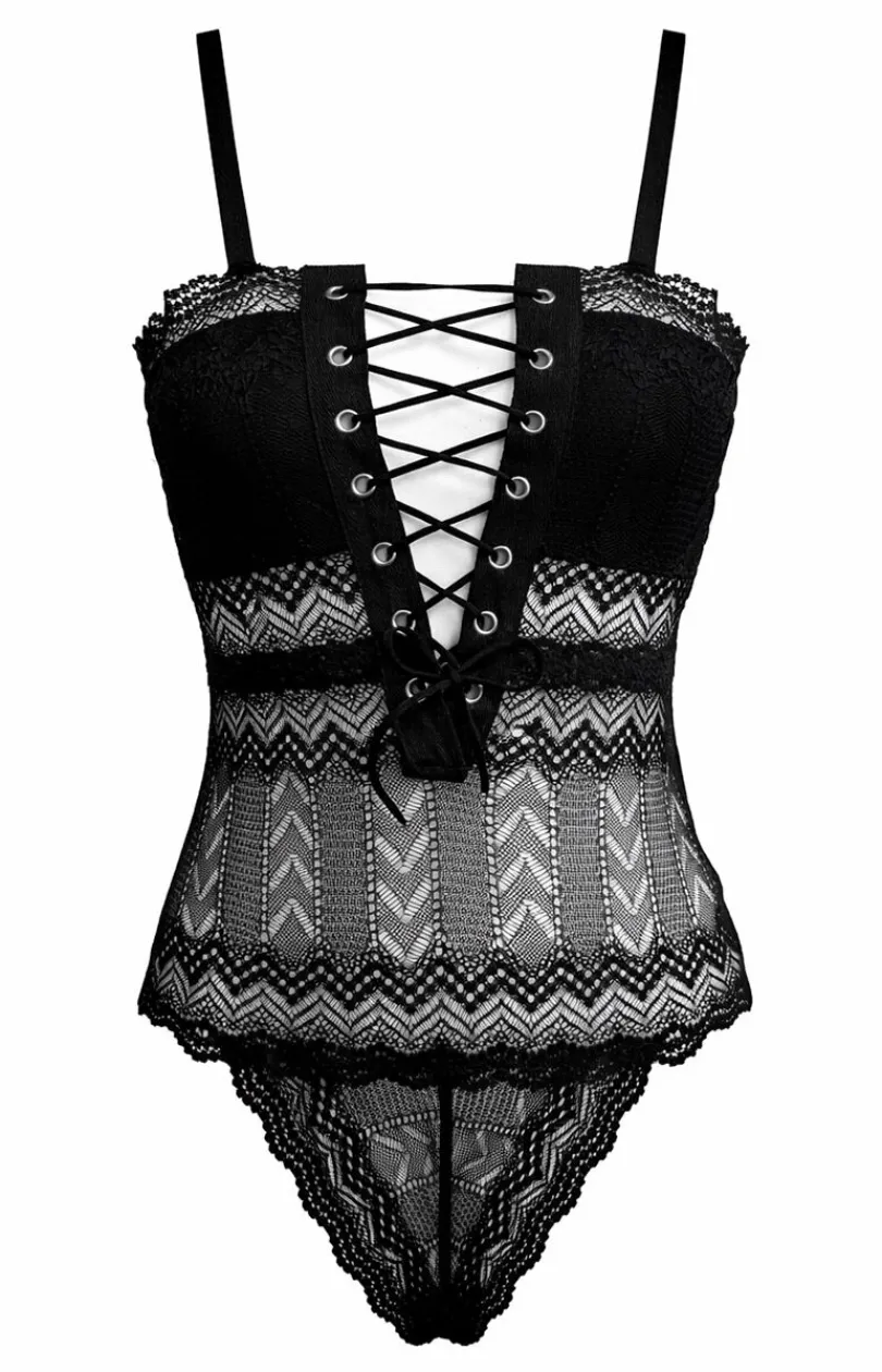 PURE SIN Body|Body - Czarne koronkowe body damskie NEW DAFNE