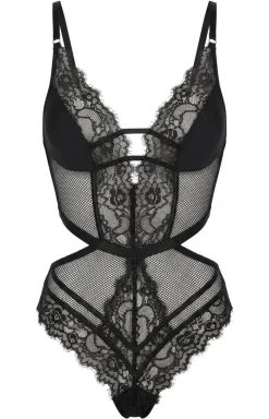 LivCo Corsetti Fashion Body|Body - Czarne koronkowe body damskie z miseczkami Hawain