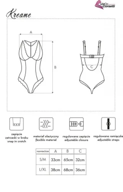 Czarne koronkowe body damskie Kreame LC 90546