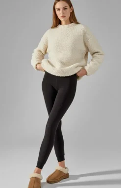 Damskie LEGS Legginsy|Legginsy Damskie - Czarne legginsy termiczne z ciepłym futerkiem od wewnątrz 665 Thermo
