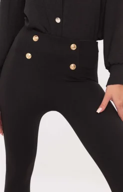 Damskie FactoryPrice Legginsy|Legginsy Damskie - Czarne egginsy z guzikami NM-G-D70003.40